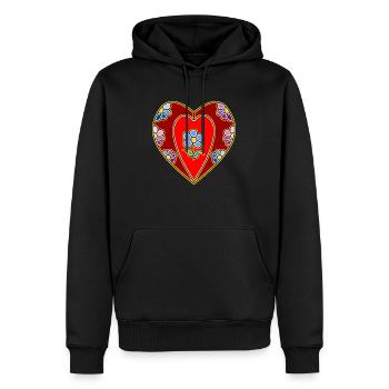 Cœur - Sweat à capuche Premium bio Homme - noir - Devant - Nico (187cm)