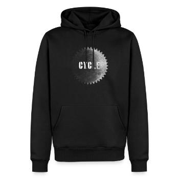 Balade à vélo sur la Lune - Sweat à capuche Premium bio Homme - noir - Devant - Nico (187cm)