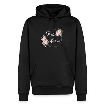 Zukünftige Braut Rosa Blumen - Passendes T-Shirt - Männer Premium Bio Hoodie - Schwarz - Vorne - Nico (187cm)