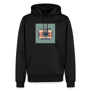 Appareil photo vintage #1 - Sweat à capuche Premium bio Homme - noir - Devant - Nico (187cm)