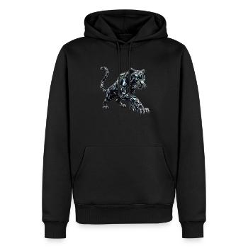 Cat Black Crystal Cat - Men’s Premium Organic Hoodie - black - Front - Nico (187cm)