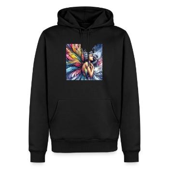 Ailes de la fée papillon - Sweat à capuche Premium bio Homme - noir - Devant - Nico (187cm)