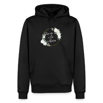 Trauzeuge der Braut weißes Blumen-passendes T-Shirt - Männer Premium Bio Hoodie - Schwarz - Vorne - Nico (187cm)