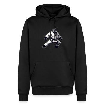 Gorilla Kampfkunst - Männer Premium Bio Hoodie - Schwarz - Vorne - Nico (187cm)