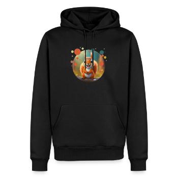 Écureuil mignon - Sweat à capuche Premium bio Homme - noir - Devant - Nico (187cm)