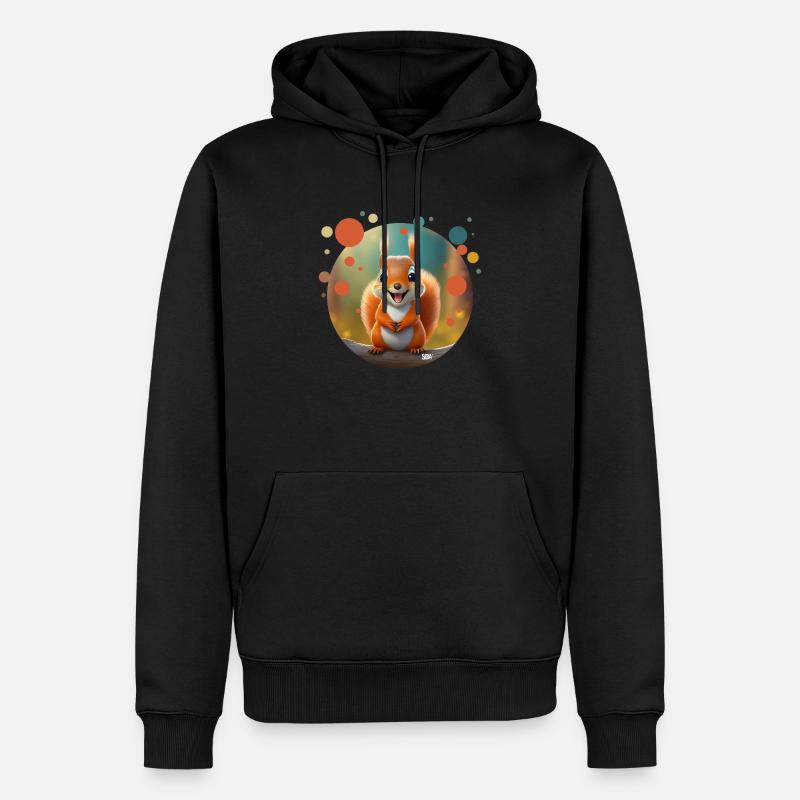 Niedliches Eichhörnchen - Männer Premium Bio Hoodie - Schwarz