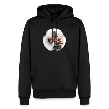 La boxe est l’un des sports les plus anciens - Sweat à capuche Premium bio Homme - noir - Devant - Nico (187cm)