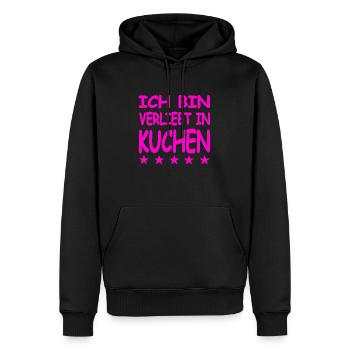 Kuchen - Männer Premium Bio Hoodie - Schwarz - Vorne - Nico (187cm)