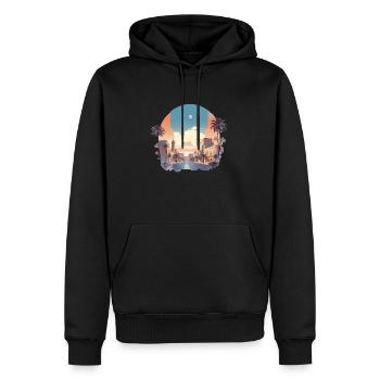 Design Minimaliste d'une Ville Arabe - Sweat à capuche Premium bio Homme - noir - Devant - Nico (187cm)