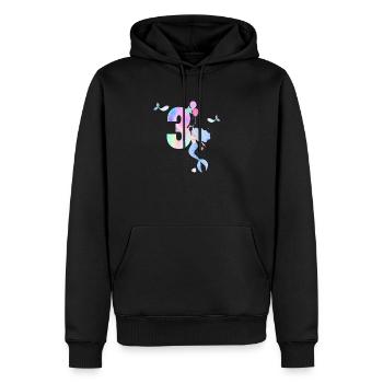 3rd Anniversary Mermaid - Men’s Premium Organic Hoodie - black - Front - Nico (187cm)