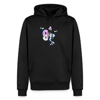 Meerjungfrau zum 9-jährigen Jubiläum - Männer Premium Bio Hoodie - Schwarz - Vorne - Nico (187cm)