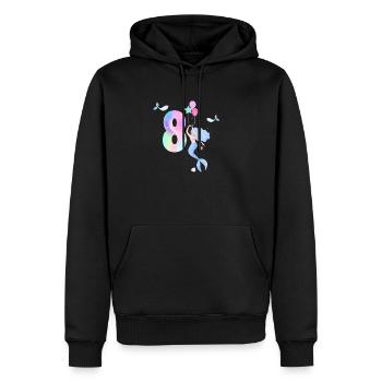 Meerjungfrau zum 8-jährigen Jubiläum - Männer Premium Bio Hoodie - Schwarz - Vorne - Nico (187cm)