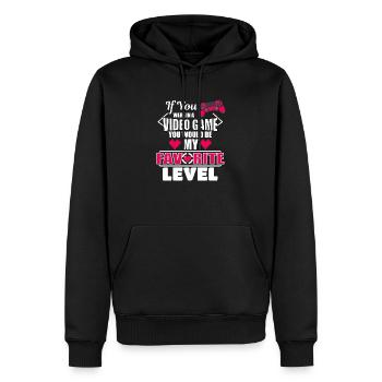Wenn du in einem Videospiel wärst, wärst du mein Favorit - Männer Premium Bio Hoodie - Schwarz - Vorne - Nico (187cm)