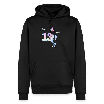13e anniversaire sirène - Sweat à capuche Premium bio Homme - noir - Devant - Nico (187cm)