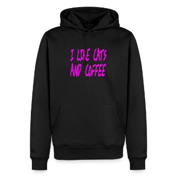 Félin - Sweat à capuche Premium bio Homme - noir - Devant - Nico (187cm)