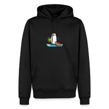 Surf 'n' Slice - Männer Premium Bio Hoodie - Schwarz - Vorne - Nico (187cm)