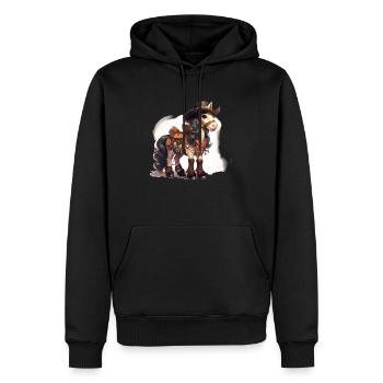 Powerful Western Pony - Men’s Premium Organic Hoodie - black - Front - Nico (187cm)