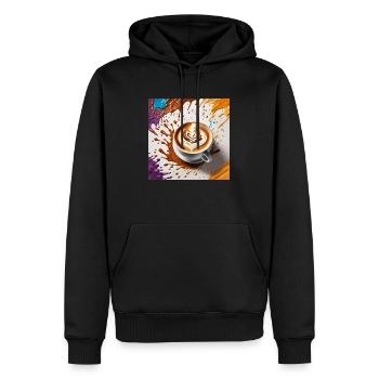 Latte Art Love - Men’s Premium Organic Hoodie - black - Front - Nico (187cm)