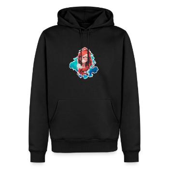 Frau Soline - Männer Premium Bio Hoodie - Schwarz - Vorne - Nico (187cm)