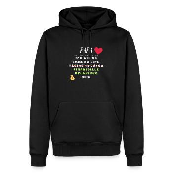 Papa - kleine Tochter - finanzielle Belastung - Männer Premium Bio Hoodie - Schwarz - Vorne - Nico (187cm)