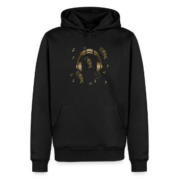 Earphone - Men’s Premium Organic Hoodie - black - Front - Nico (187cm)