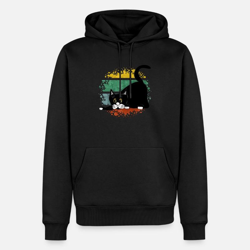 Chat - Sweat à capuche Premium bio Homme - noir