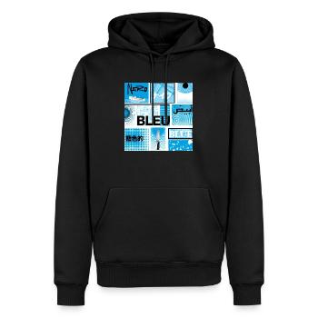 #13 BLEU - Sweat à capuche Premium bio Homme - noir - Devant - Nico (187cm)