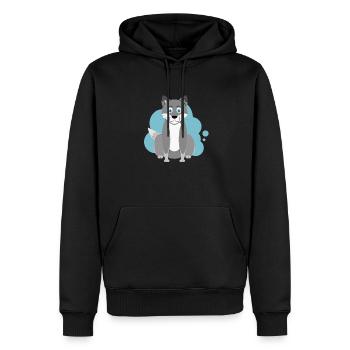 Karikatur Wolf Splash - Männer Premium Bio Hoodie - Schwarz - Vorne - Nico (187cm)