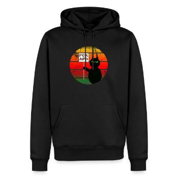 The Cat Statement FCKAFD - Männer Premium Bio Hoodie - Schwarz - Vorne - Nico (187cm)