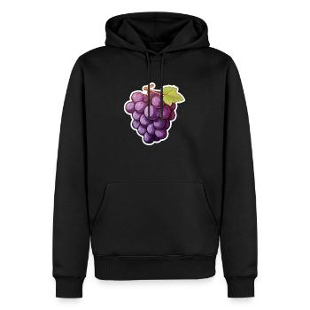 Weintraube oder dunkle Rebe - Männer Premium Bio Hoodie - Schwarz - Vorne - Nico (187cm)