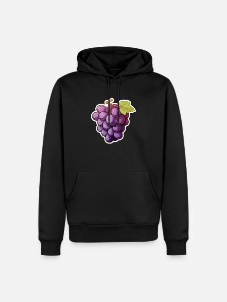 Weintraube oder dunkle Rebe - Männer Premium Bio Hoodie - Schwarz