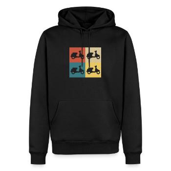 Retro Vintage Roller - Männer Premium Bio Hoodie - Schwarz - Vorne - Nico (187cm)