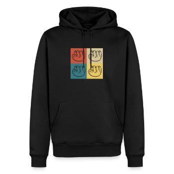paresseux vintage rétro - Sweat à capuche Premium bio Homme - noir - Devant - Nico (187cm)