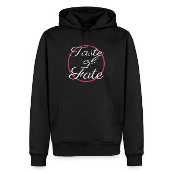 Esthétique culinaire Citations d’art culinaire - Sweat à capuche Premium bio Homme - noir - Devant - Nico (187cm)
