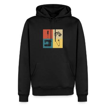 Retro-Vintage-Nähen - Männer Premium Bio Hoodie - Schwarz - Vorne - Nico (187cm)