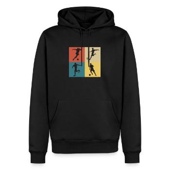 Retro Vintage Football - Men’s Premium Organic Hoodie - black - Front - Nico (187cm)