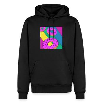 Donut - Sweat à capuche Premium bio Homme - noir - Devant - Nico (187cm)