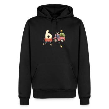 6-jähriges Jubiläum Farm Agriculture - Männer Premium Bio Hoodie - Schwarz - Vorne - Nico (187cm)