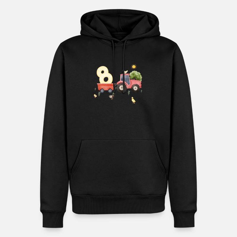 8e anniversaire ferme agriculture - Sweat à capuche Premium bio Homme - noir