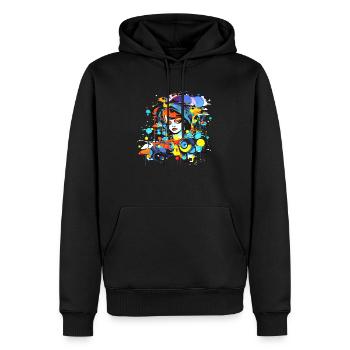 Beautiful female paint art Face colorful woman - Men’s Premium Organic Hoodie - black - Front - Nico (187cm)