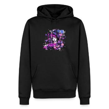 Belle femme peinture art visage femme colorée - Sweat à capuche Premium bio Homme - noir - Devant - Nico (187cm)
