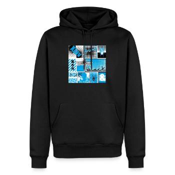 #18 BLEU, NOIR ET BLANC - Sweat à capuche Premium bio Homme - noir - Devant - Nico (187cm)