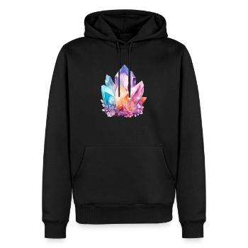 Bunter Kristall - Männer Premium Bio Hoodie - Schwarz - Vorne - Nico (187cm)