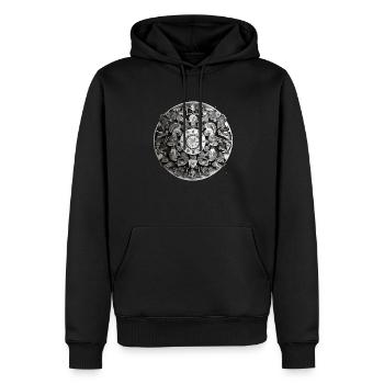 Mandala - Sweat à capuche Premium bio Homme - noir - Devant - Nico (187cm)