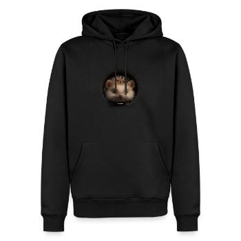 Niedlicher Igel mit Nerz - Männer Premium Bio Hoodie - Schwarz - Vorne - Nico (187cm)