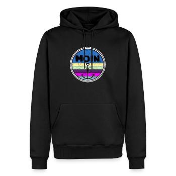 Moin Anker Vintage Retro Distressed Norden - Männer Premium Bio Hoodie - Schwarz - Vorne - Nico (187cm)