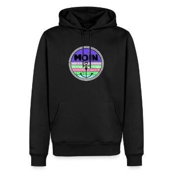 Küste Moin Anker Vintage Retro Distressed Norden - Männer Premium Bio Hoodie - Schwarz - Vorne - Nico (187cm)