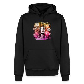 Schöne weibliche Malkunst Gesicht bunte Frau - Männer Premium Bio Hoodie - Schwarz - Vorne - Nico (187cm)