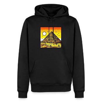 Art des pyramides vif - Hommage coloré à l’ancien Eg - Sweat à capuche Premium bio Homme - noir - Devant - Nico (187cm)