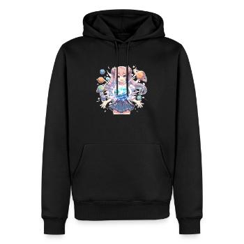 Manga Universe Girl - Men’s Premium Organic Hoodie - black - Front - Nico (187cm)
